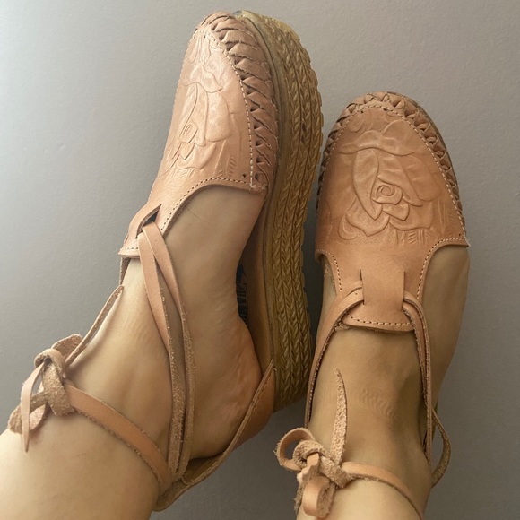 Mexican Huraches Platform Artisanal Sandals - Picture 6 of 7